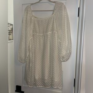 White flowy long sleeve dress